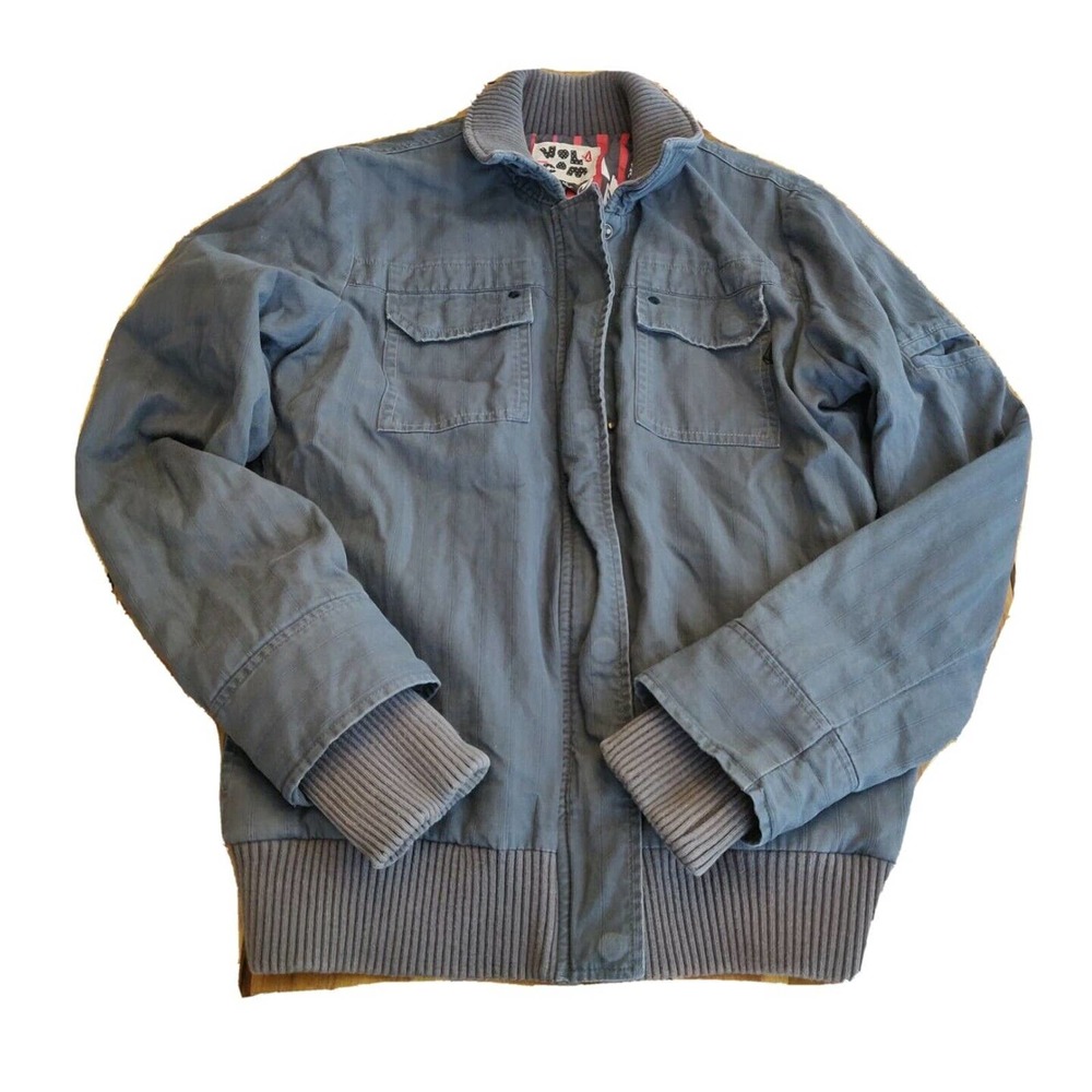 Volcom Women's Utility Jacket Full Zip Gray Collared Size Medium